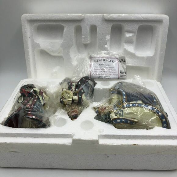 Vintage Ashton Drake 3 Set Santa Christmas Tree Ornaments Thomas Kinkade - Picture 9 of 12